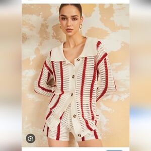 Commense Puglia Crochet Bohemian Cover Up Top Large